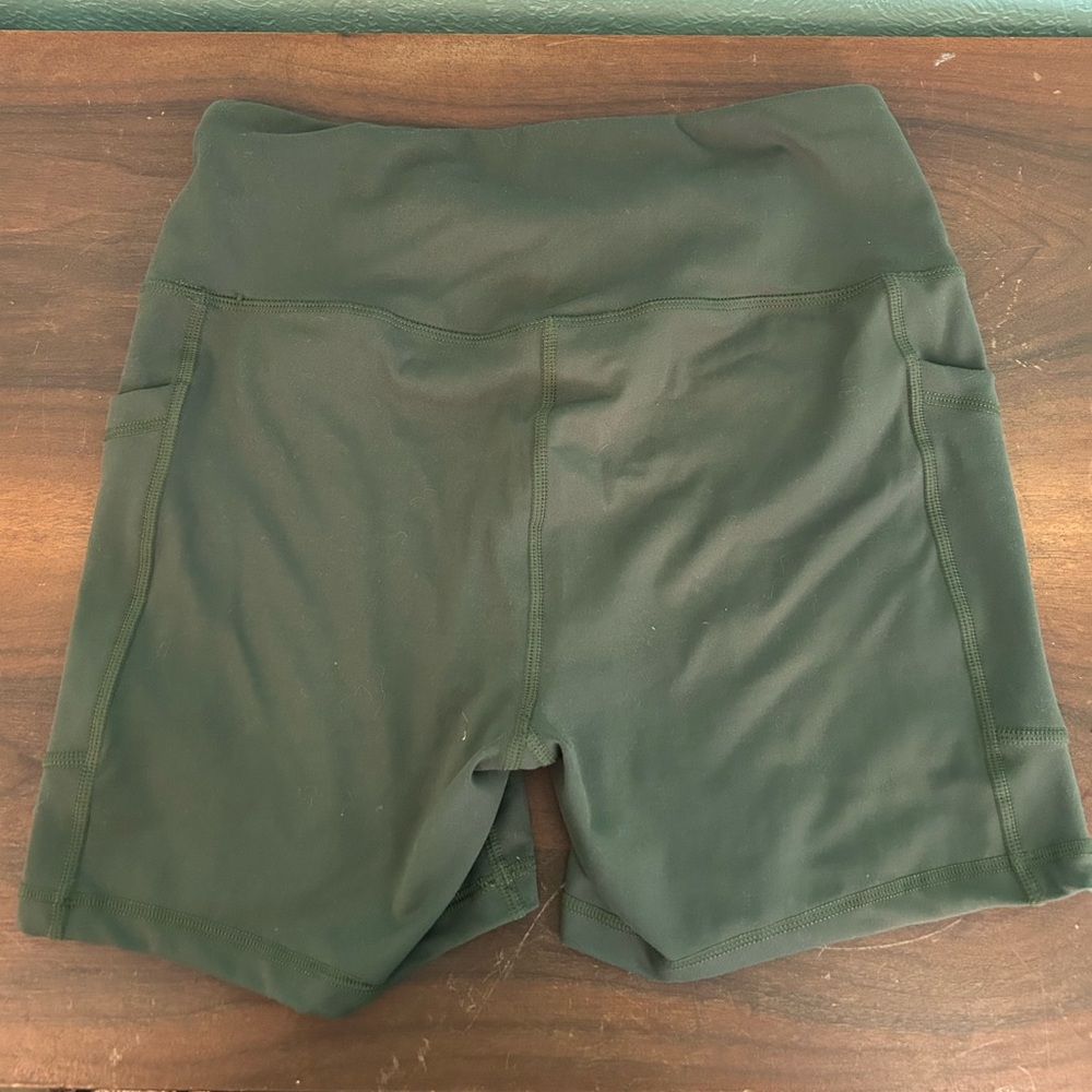 Women's Green Biker Shorts
